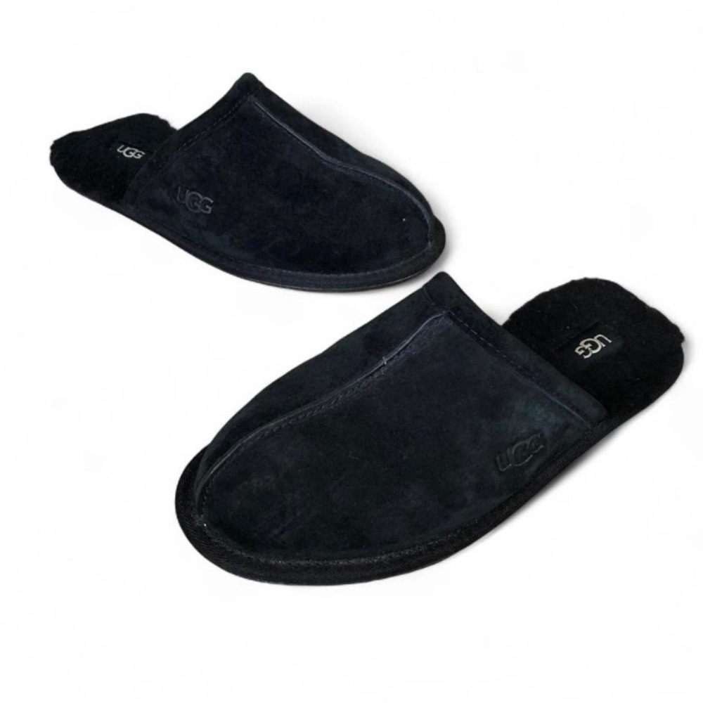 UGG Women’s Black Suede Open-Back Slippers Size 9
